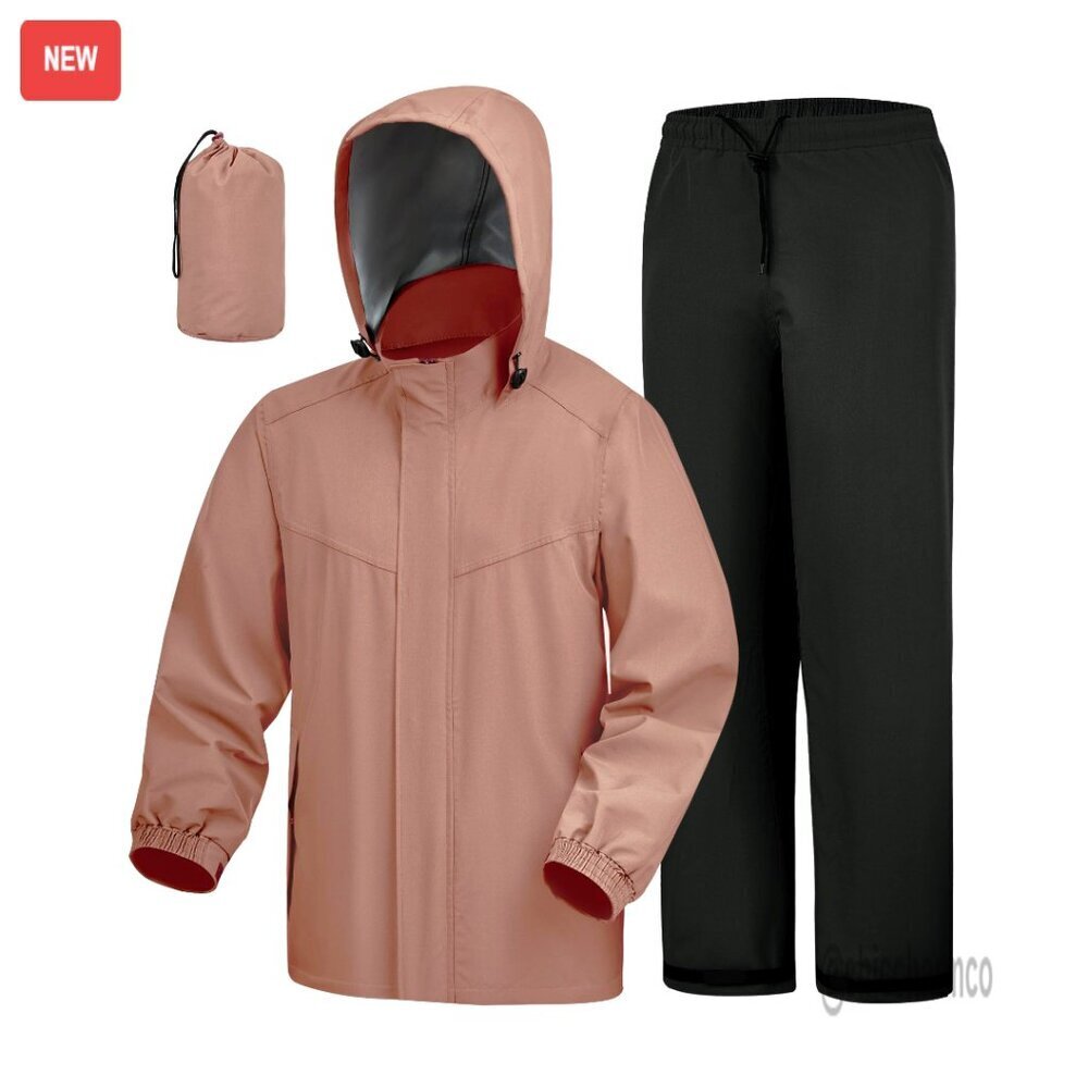 Waterproof Rain Suit Hooded Jacket Pants Lightweight Packable Outdoor Gear